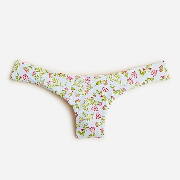 J. Crew Curved-waist Cheeky Bikini Bottom Meadow Floral Women's Small BF140 $59 - Picture 3 of 7